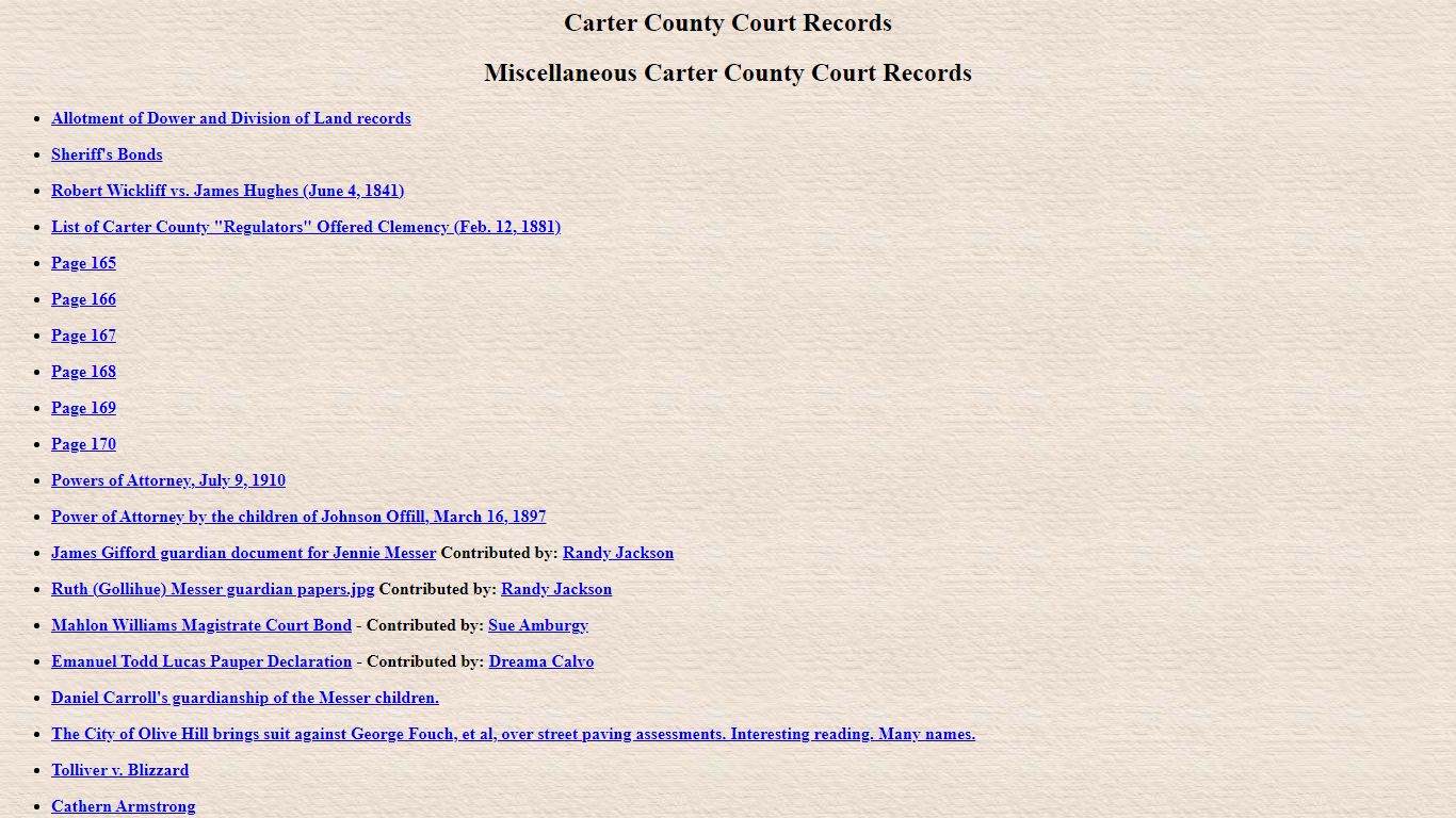 Carter County Court records
